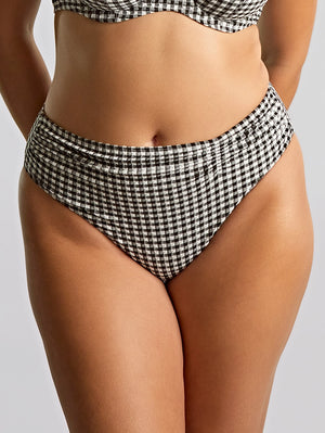 Panache Gingham Midi Swim Brief