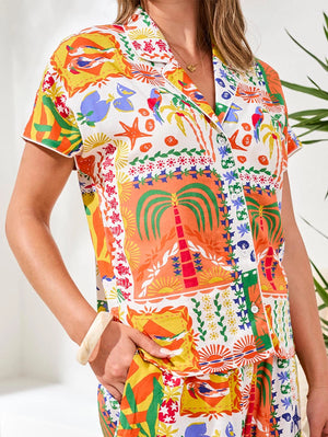 Tribal Blouse With Piping