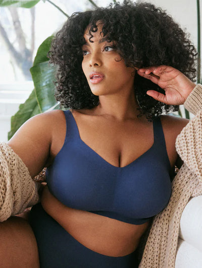 Carevas Women Plus Size Bra Soft No Underwire Thin Bras 