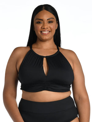 La Blanca Hi-Neck Longline Bikini Top
