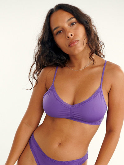 Buy DEEPSHOPER Women Purple Cotton Blend Bra (36B) Online at Best