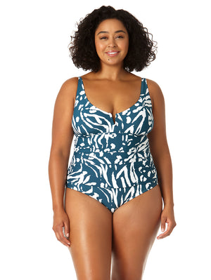 Anne Cole V-Wire One Piece Plus Size Swimsuit